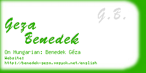geza benedek business card