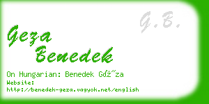 geza benedek business card